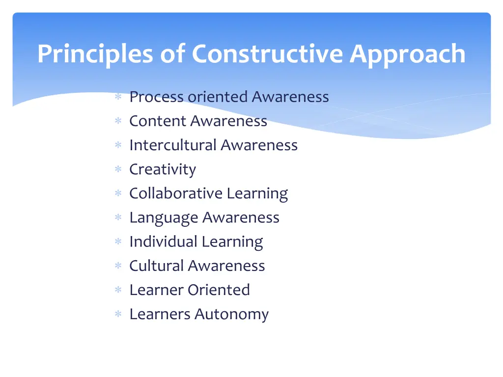 principles of constructive approach