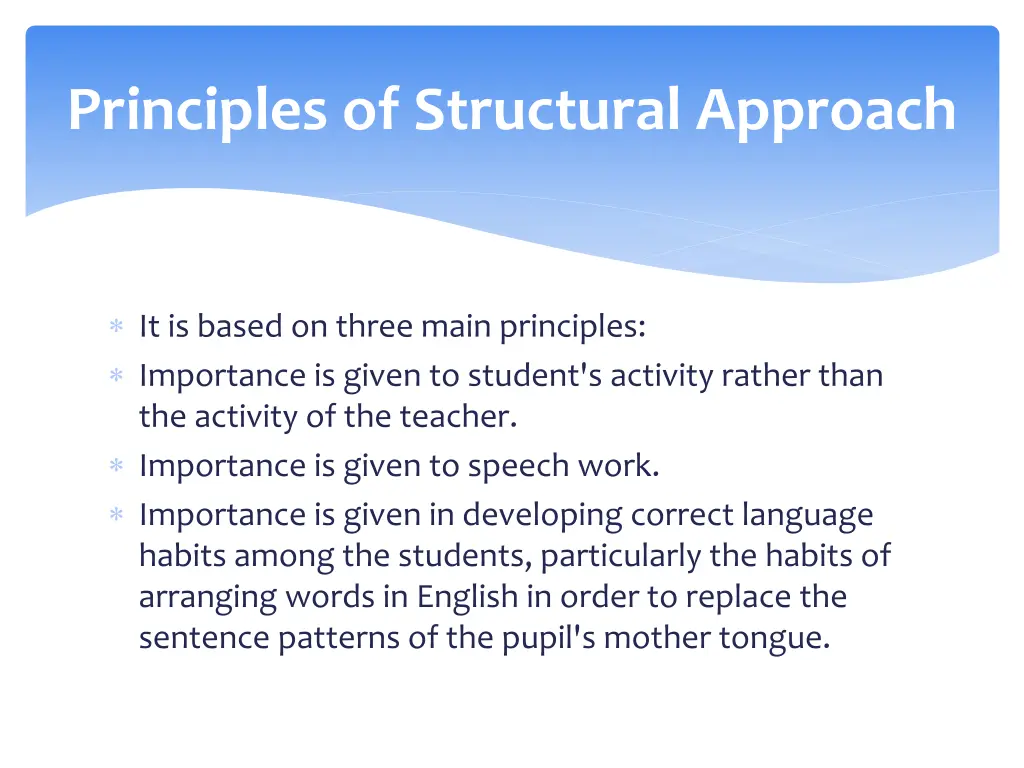 principles of structural approach