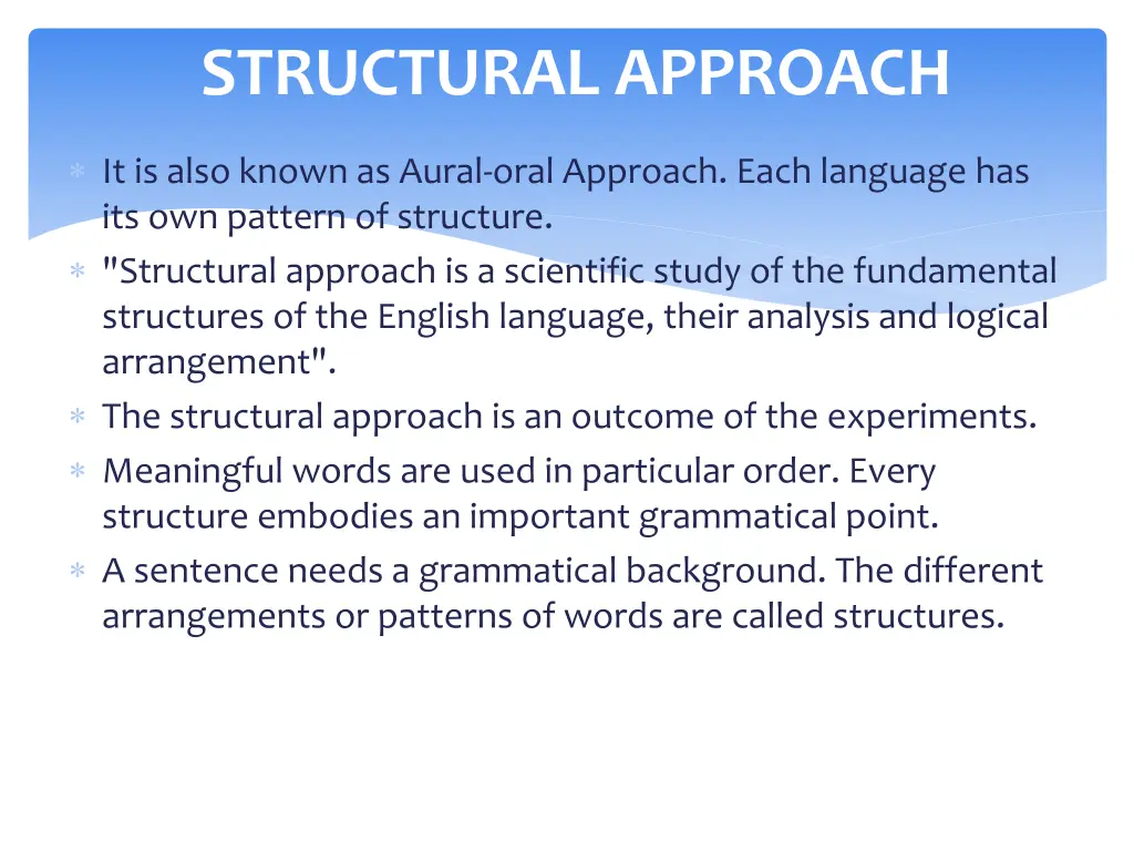 structural approach