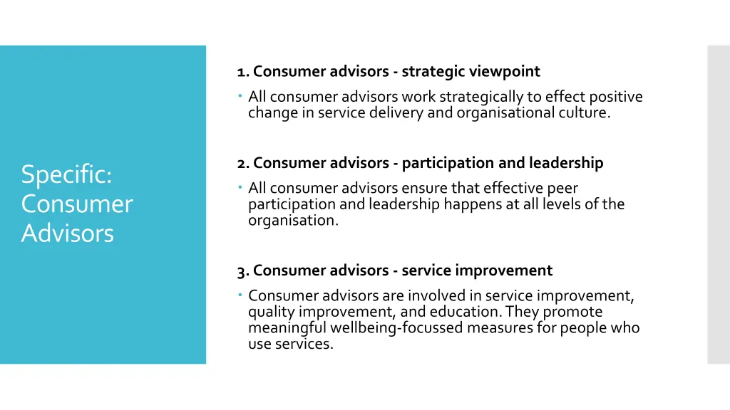 1 consumer advisors strategic viewpoint