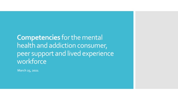 competencies for the mental health and addiction