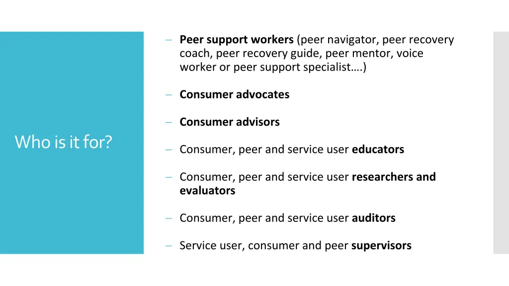 peer support workers peer navigator peer recovery