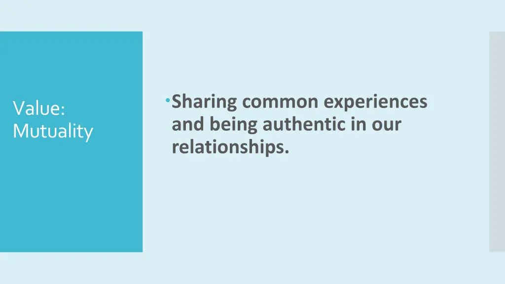 sharing common experiences and being authentic