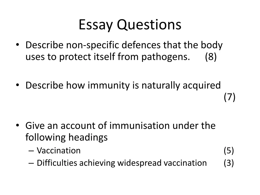 essay questions