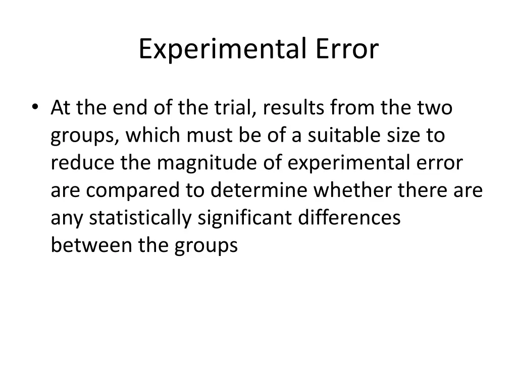 experimental error