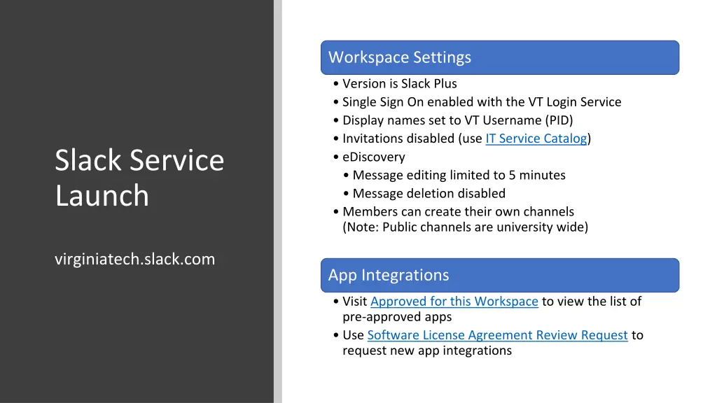 workspace settings