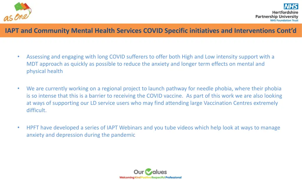iapt and community mental health services covid 2