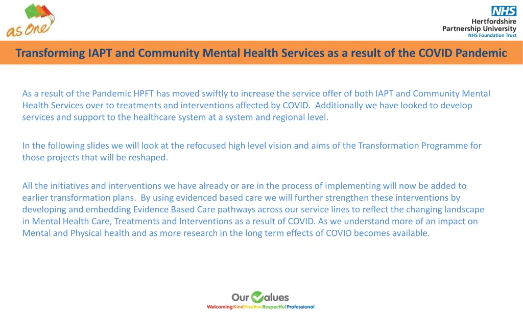 transforming iapt and community mental health 1