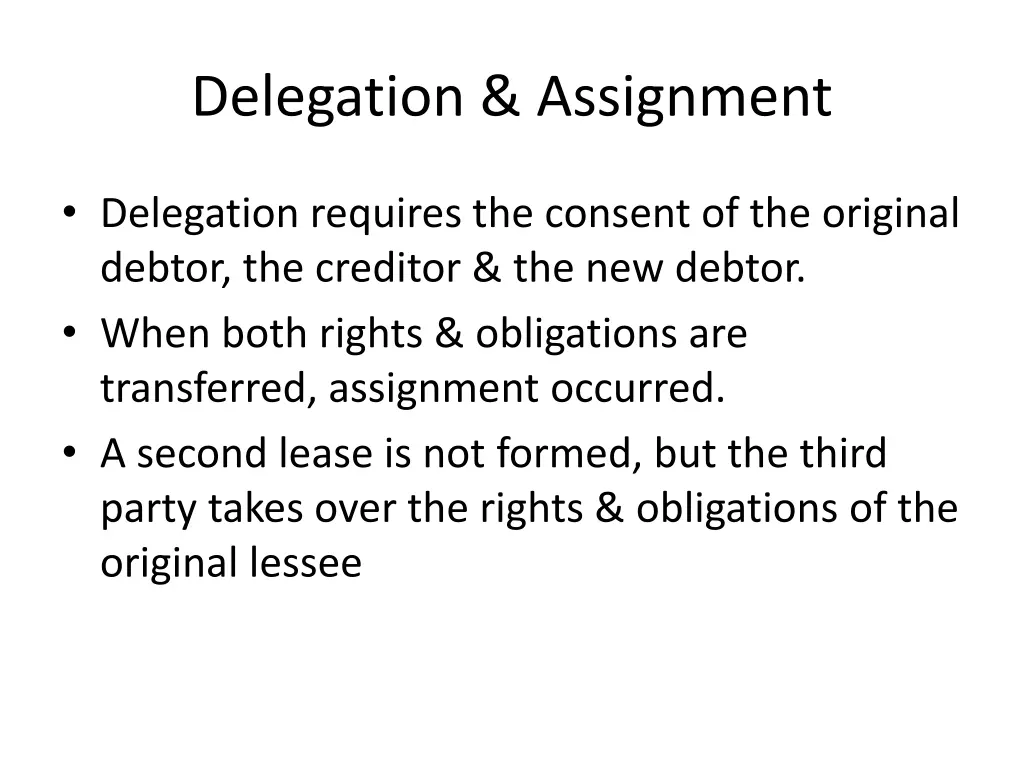 delegation assignment