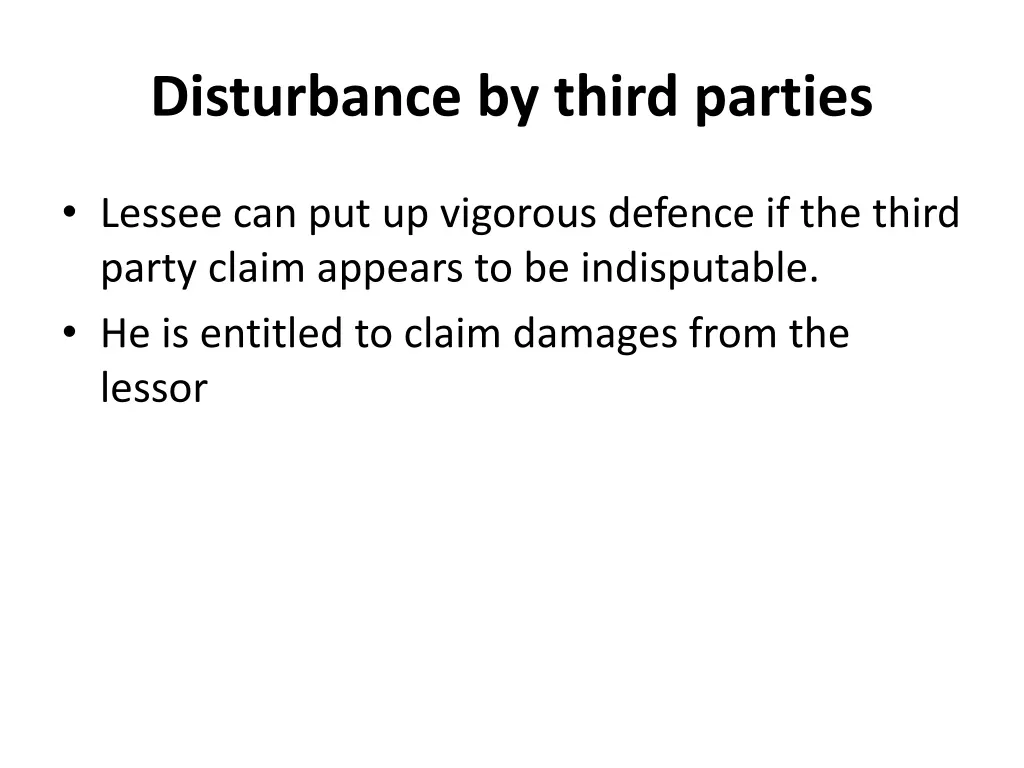 disturbance by third parties