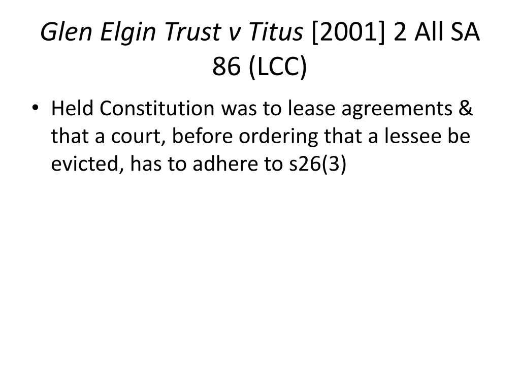 glen elgin trust v titus 2001 2 all sa 86 lcc