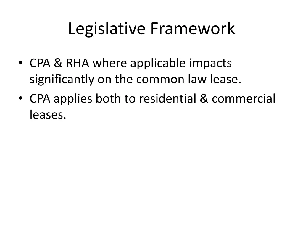 legislative framework