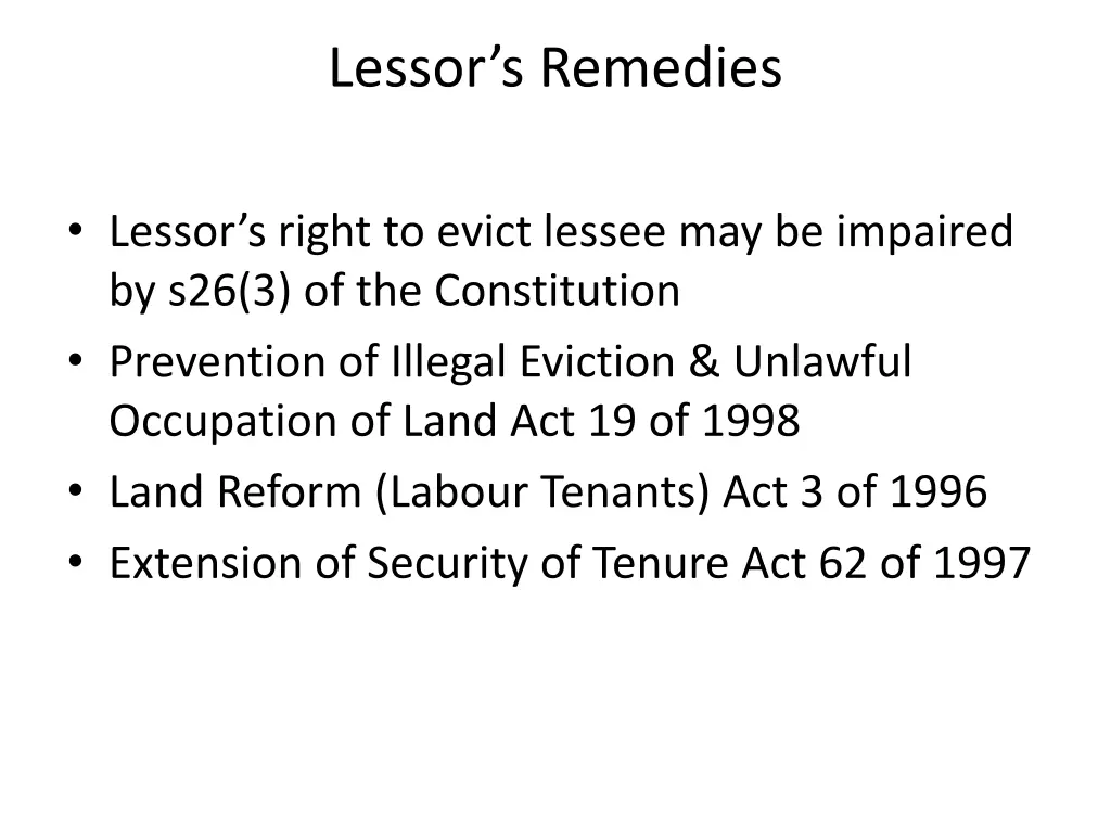 lessor s remedies