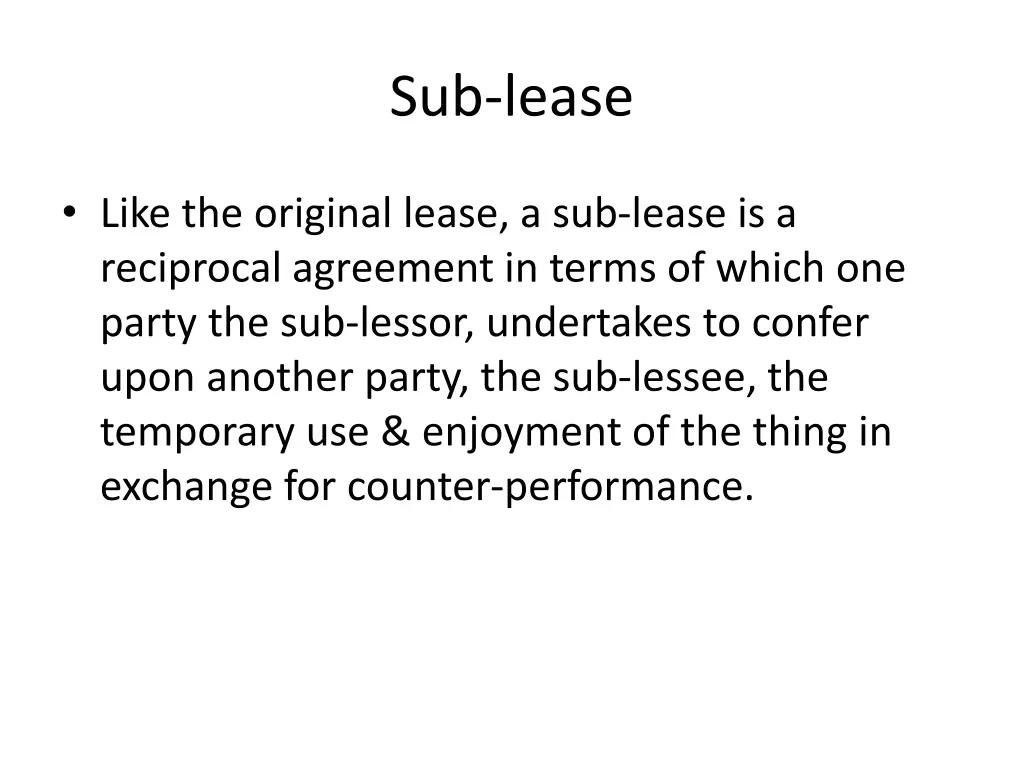 sub lease