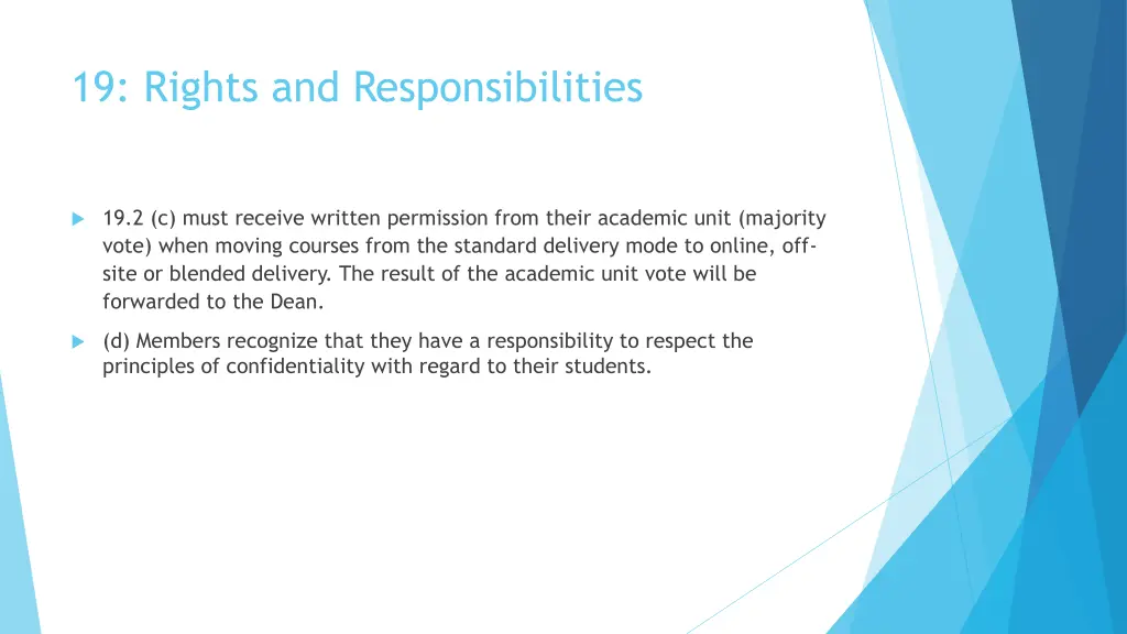 19 rights and responsibilities