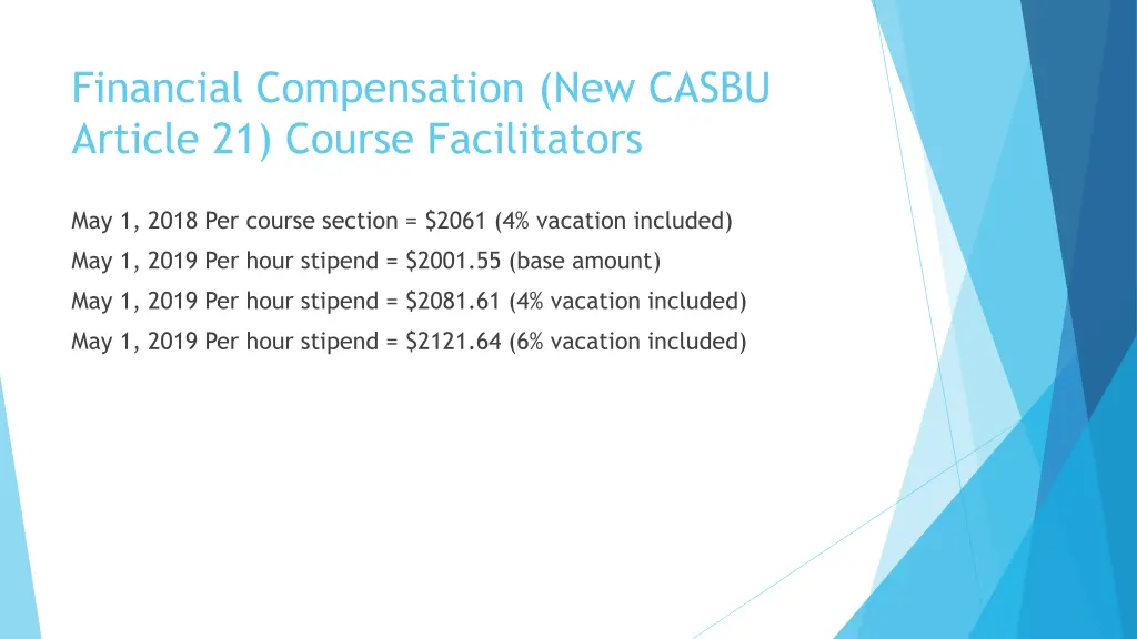 financial compensation new casbu article 1