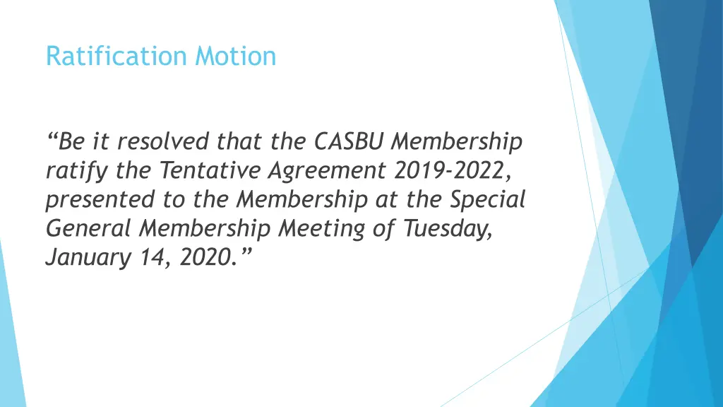 ratification motion