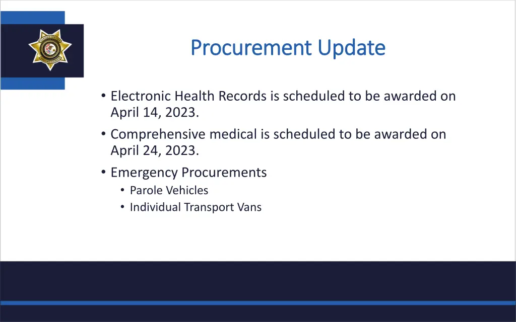 procurement update procurement update
