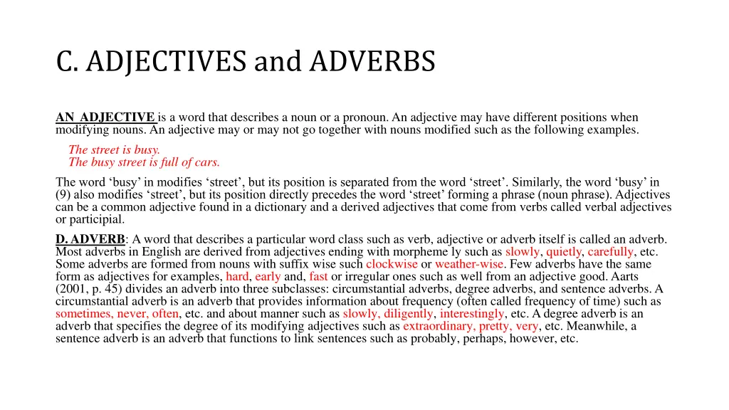 c adjectives and adverbs