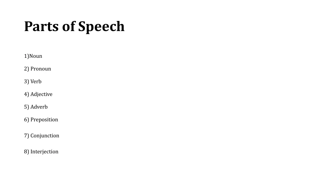 parts of speech