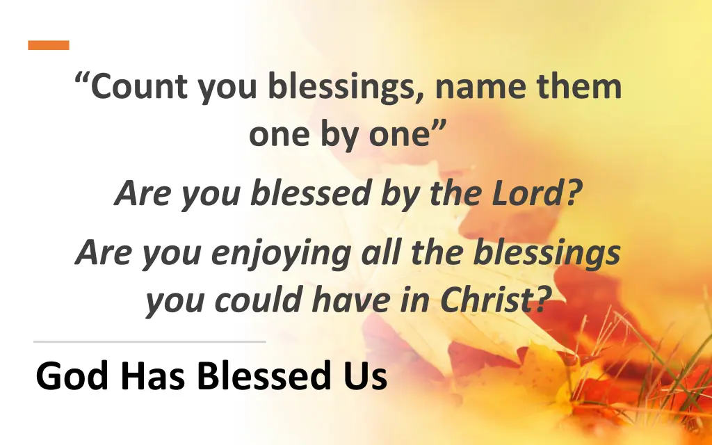 count you blessings name them one by one
