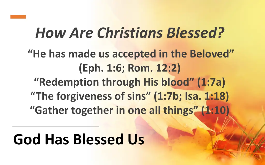 how are christians blessed 2