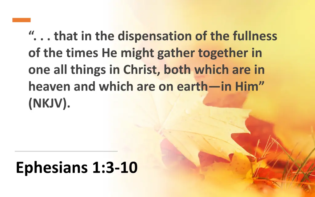 that in the dispensation of the fullness