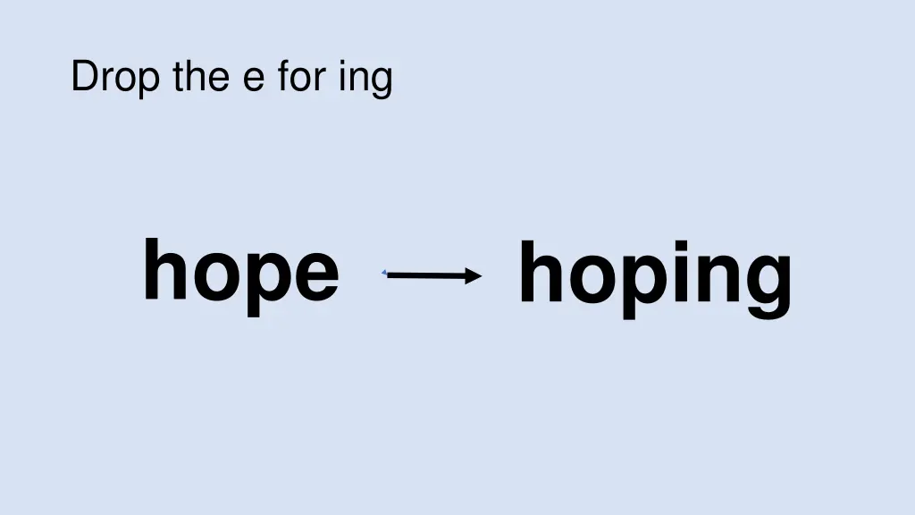 drop the e for ing 1