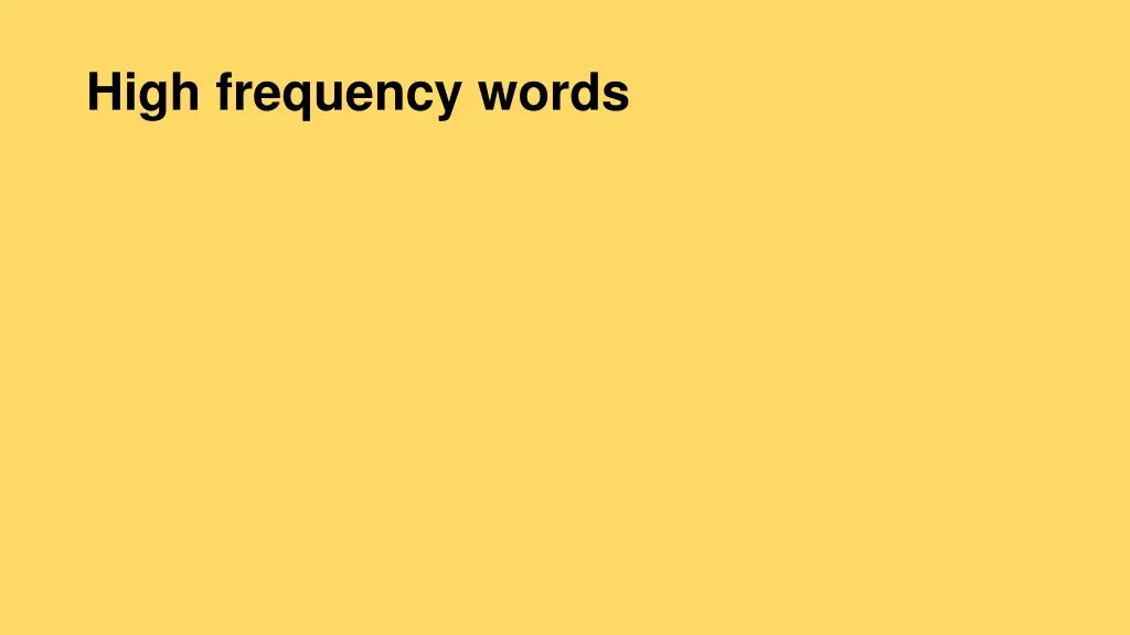 high frequency words