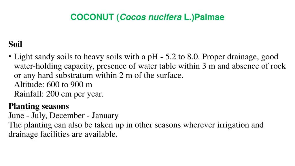 coconut cocos nucifera l palmae