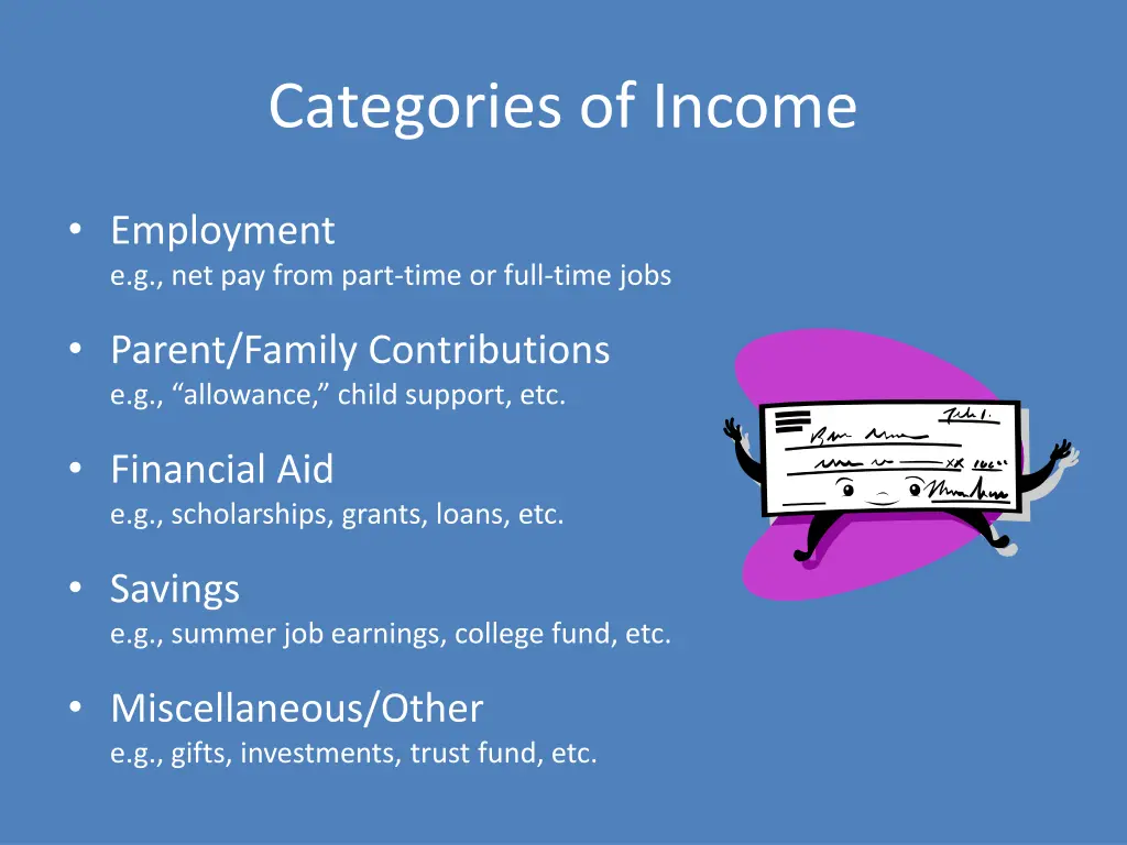 categories of income