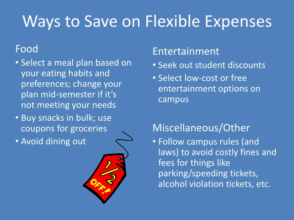 ways to save on flexible expenses 1