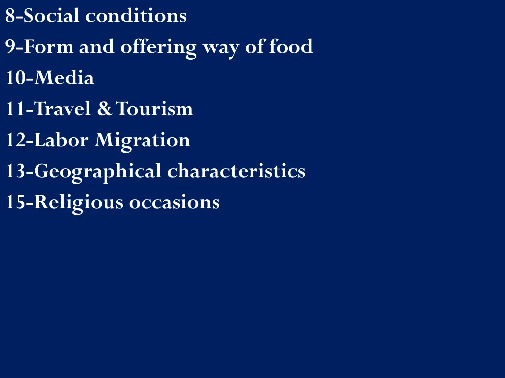 8 social conditions 9 form and offering