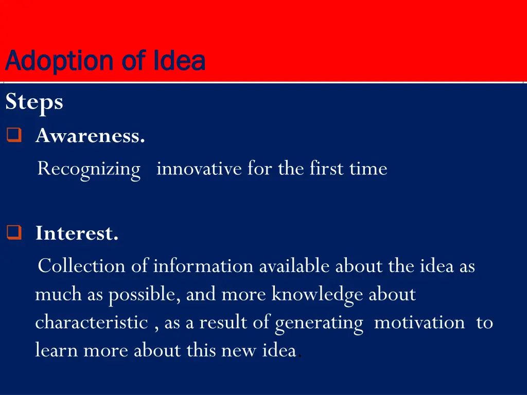 adoption of idea adoption of idea steps awareness