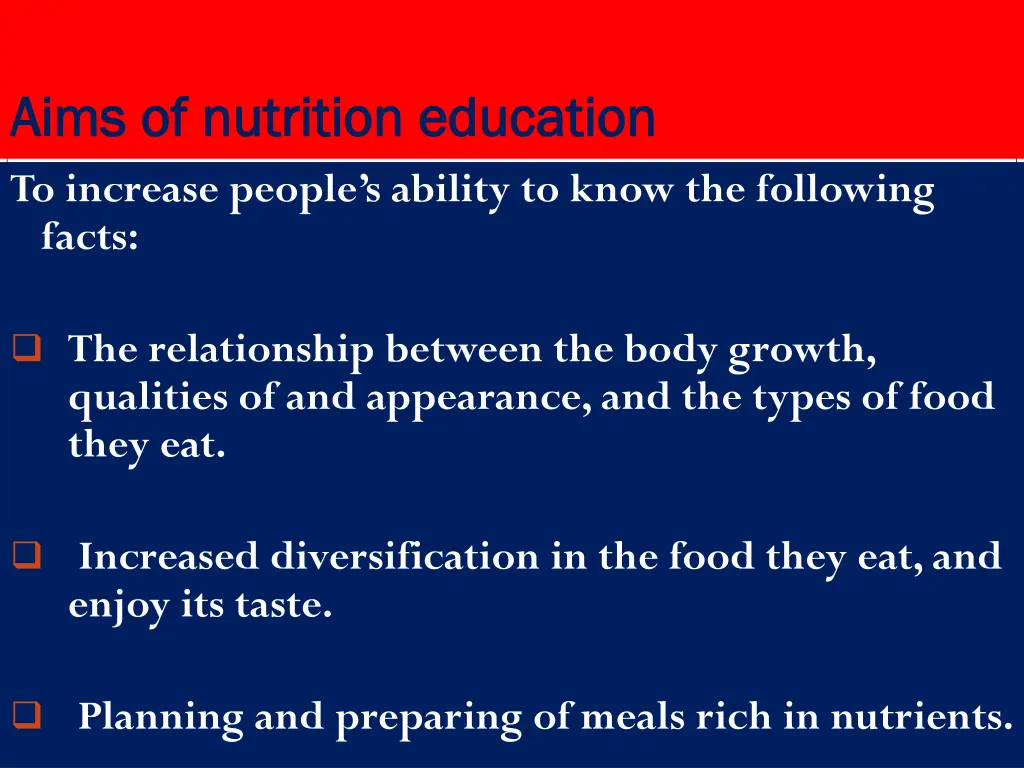 aims of nutrition education aims of nutrition