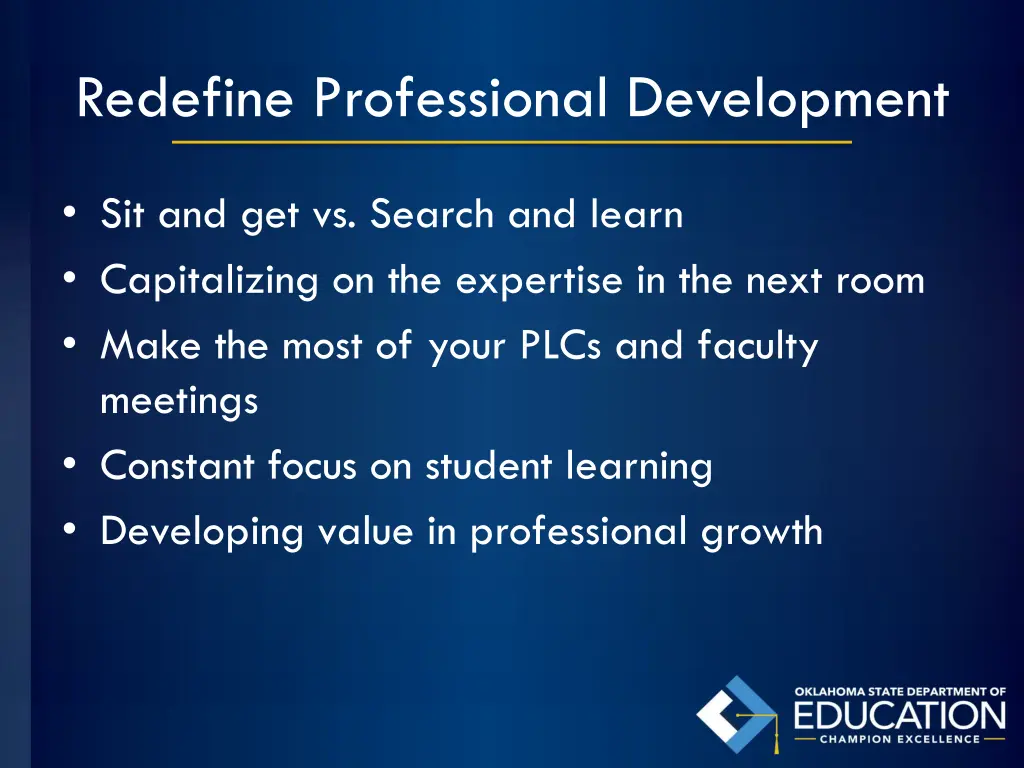 redefine professional development