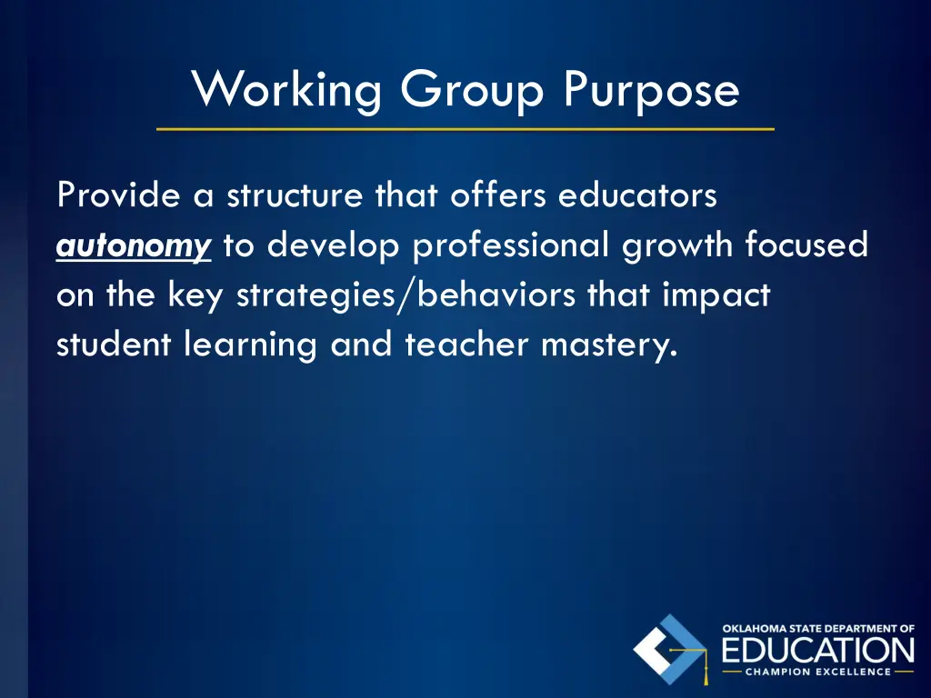 working group purpose