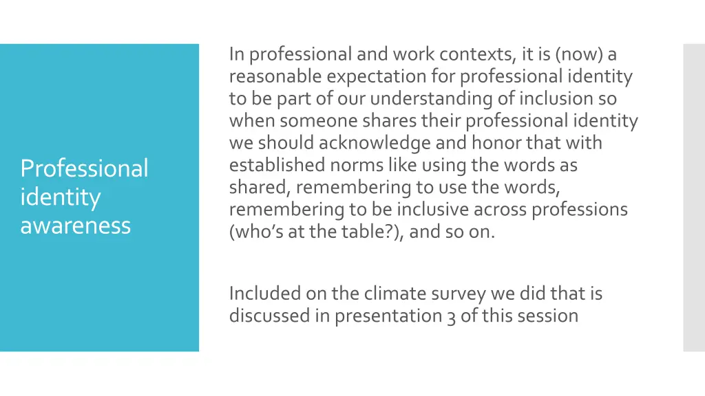 in professional and work contexts