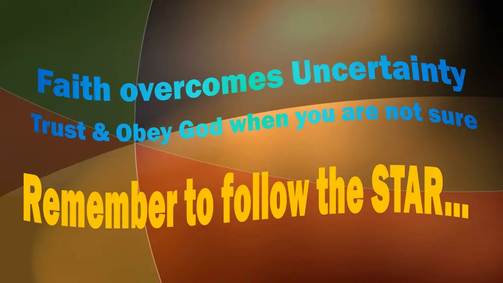 faith overcomes uncertainty trust obey god when
