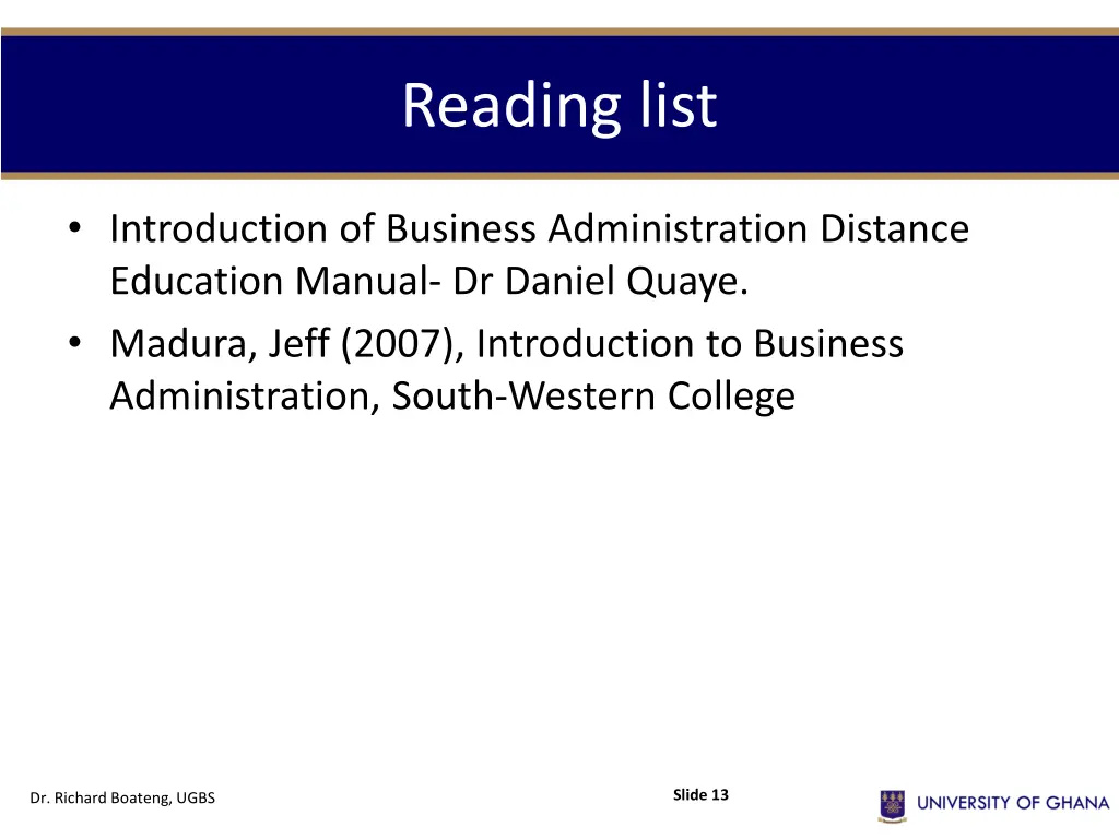 reading list