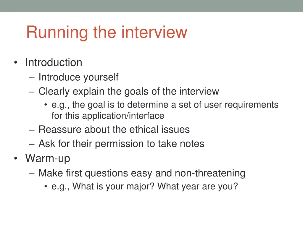 running the interview