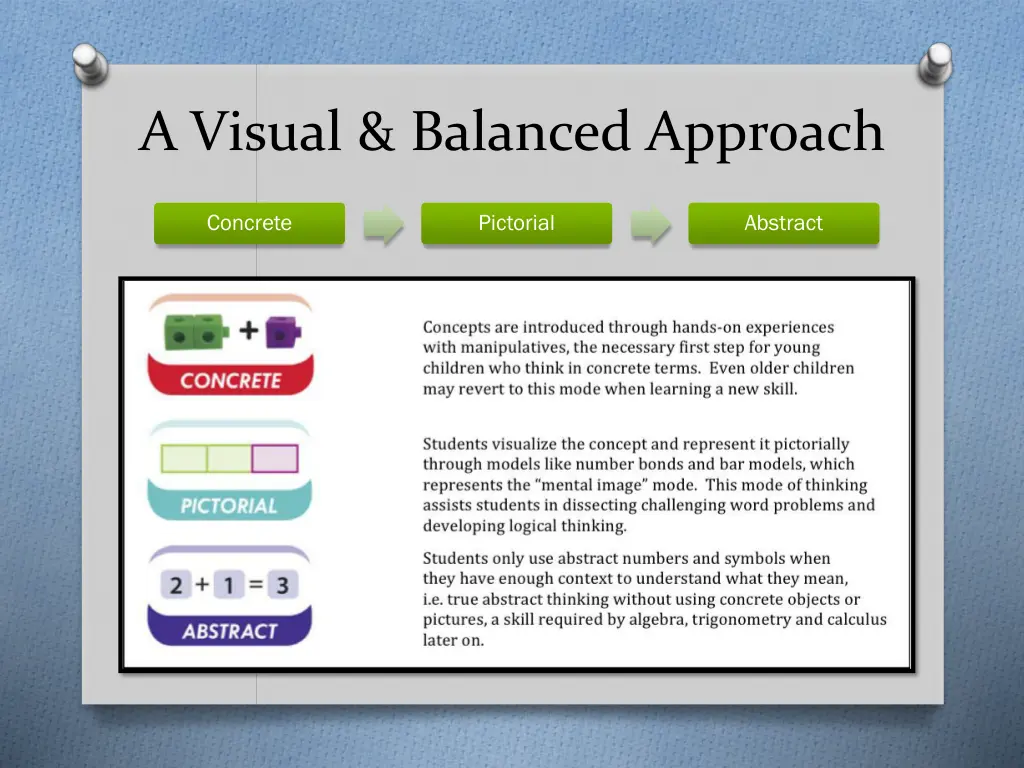 a visual balanced approach