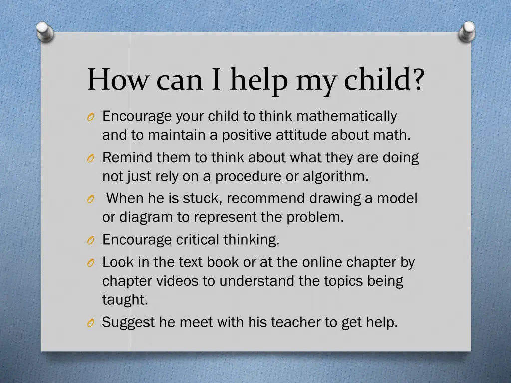 how can i help my child