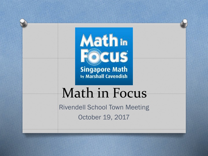 math in focus rivendell school town meeting