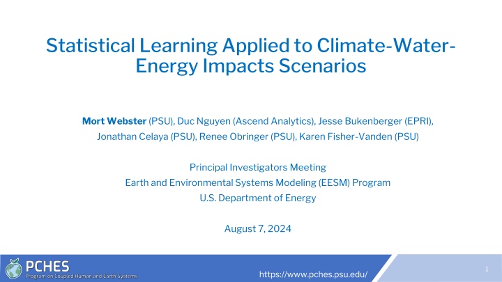 statistical learning applied to climate water