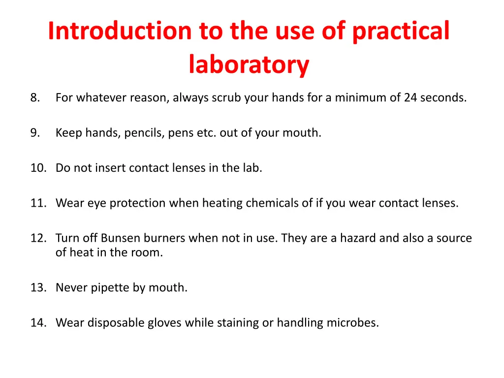introduction to the use of practical laboratory 1