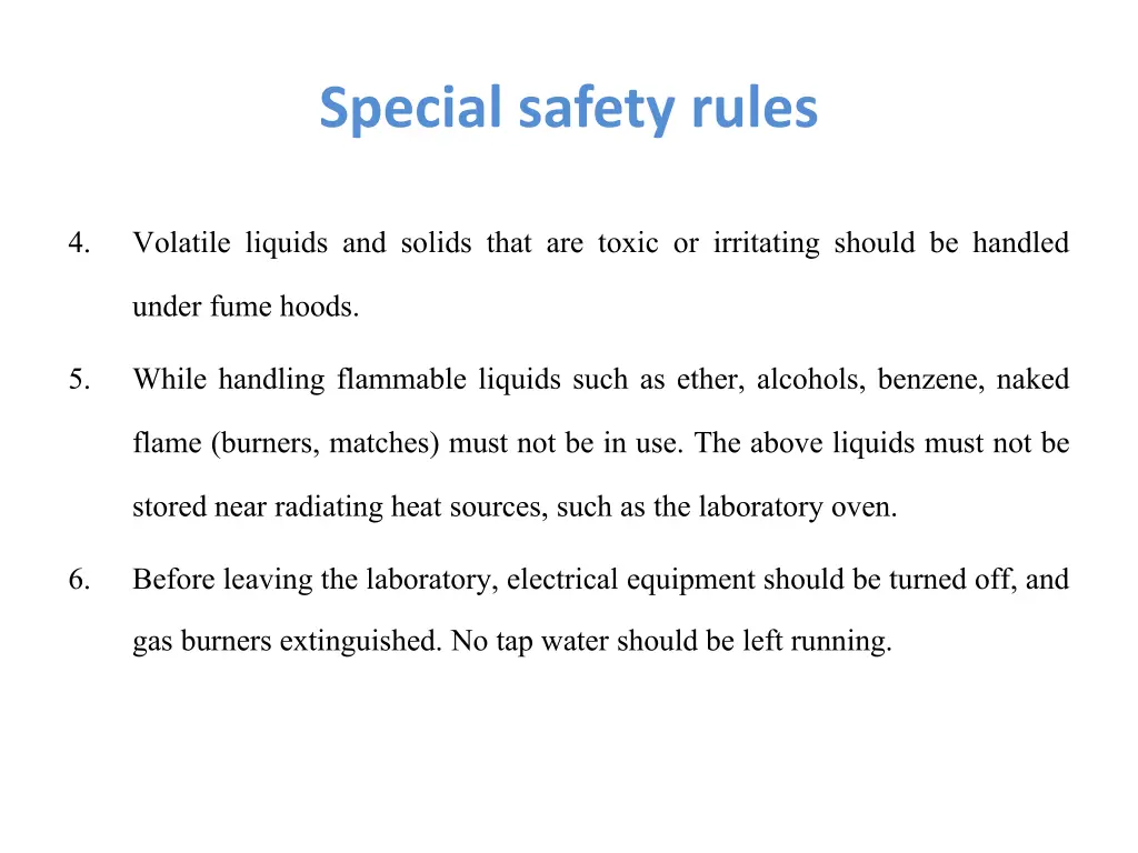 special safety rules 1