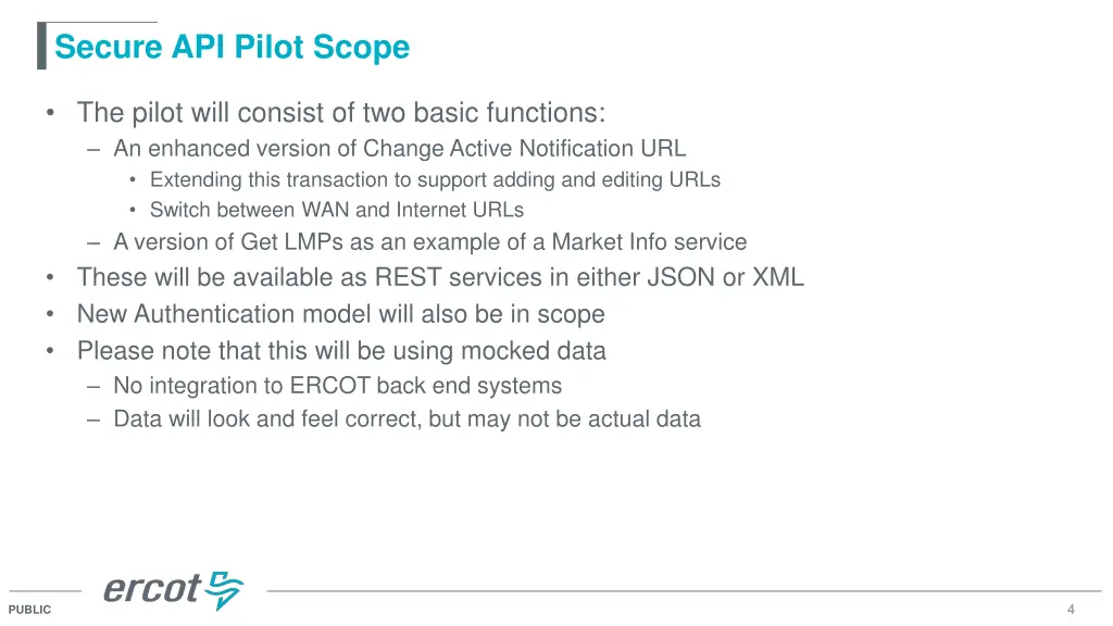 secure api pilot scope