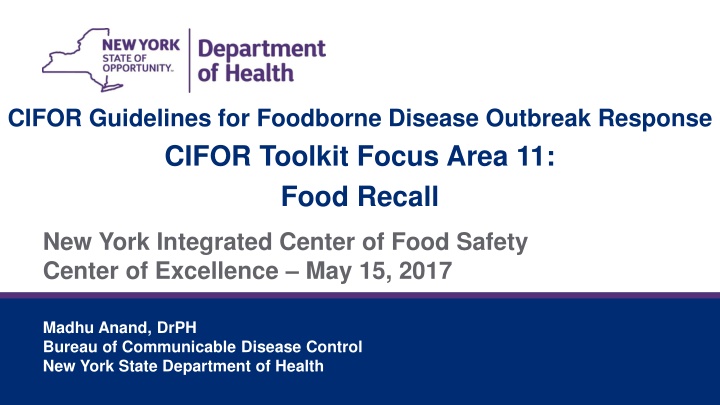cifor guidelines for foodborne disease outbreak