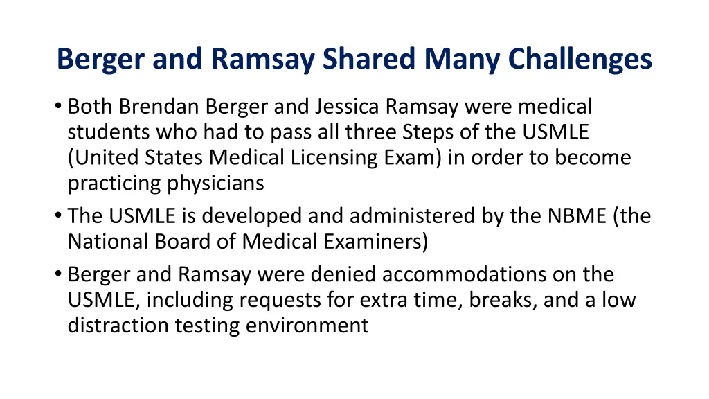 berger and ramsay shared many challenges